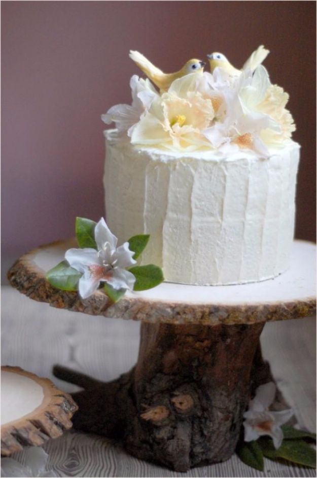 DIY Wedding Decor - Rustic Wedding Cake Stand - Easy and Cheap Project Ideas with Things Found in Dollar Stores - Simple and Creative Backdrops for Receptions On A Budget - Rustic, Elegant, and Vintage Paper Ideas for Centerpieces, and Vases 
