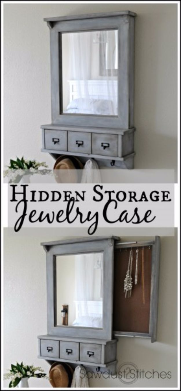 DIY Jewelry Ideas - Secret Compartment Jewelry Case - How To Make the Coolest Jewelry Ideas For Kids and Teens - Homemade Wooden and Plastic Jewelry Box Plans - Easy Cardboard Gift Ideas - Cheap Wall Makeover and Organizer Projects With Drawers Men http://diyjoy.com/diy-jewelry-boxes-storage