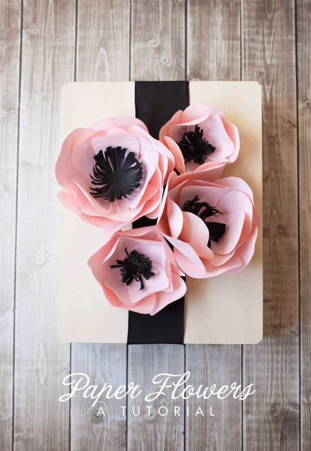 DIY Paper Flowers - Simple Paper Flowers - How To Make A Paper Flower - Large Wedding Backdrop for Wall Decor - Easy Tissue Paper Flower Tutorial for Kids - Giant Projects for Photo Backdrops - Daisy, Roses, Bouquets, Centerpieces - Cricut Template and Step by Step Tutorial 