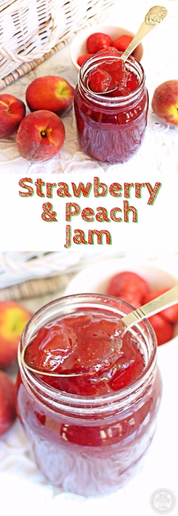 Best Jam and Jelly Recipes - Strawberry & Peach Jam - Homemade Recipe Ideas For Canning - Easy and Unique Jams and Jellies Made With Strawberry, Raspberry, Blackberry, Peach and Fruit - Healthy, Sugar Free, No Pectin, Small Batch, Savory and Freezer Recipes #recipes #jelly