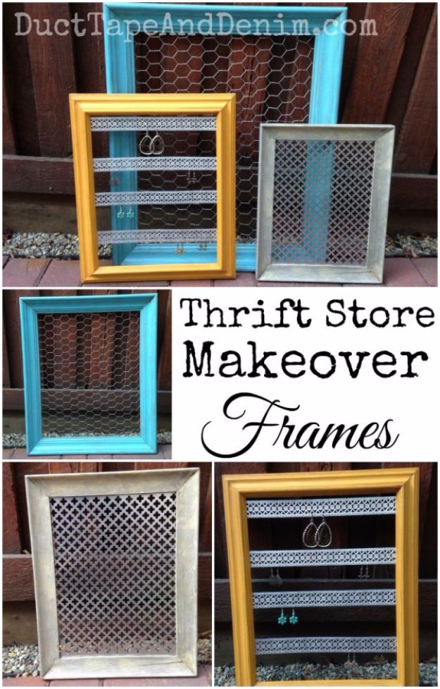 DIY Ideas With Old Picture Frames - Thrift Store Makeover Frames - Cool Crafts To Make With A Repurposed Picture Frame - Cheap Do It Yourself Gifts and Home Decor on A Budget - Fun Ideas for Decorating Your House and Room 