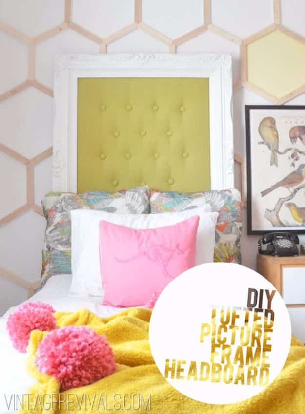 DIY Ideas With Old Picture Frames - Tufted Picture Frame Headboard DIY - Cool Crafts To Make With A Repurposed Picture Frame - Cheap Do It Yourself Gifts and Home Decor on A Budget - Fun Ideas for Decorating Your House and Room 