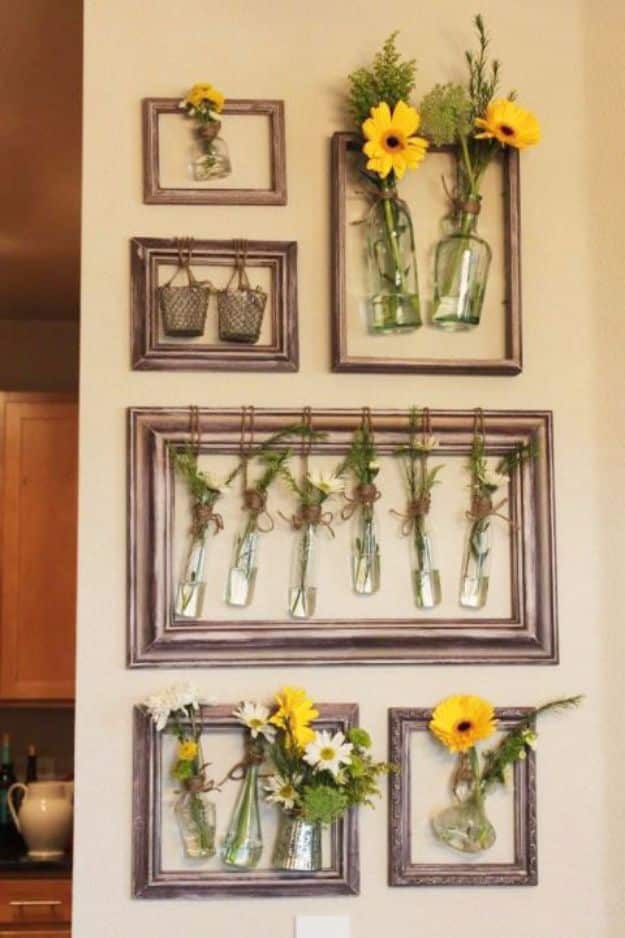 DIY Ideas With Old Picture Frames - Wall Flowers - Cool Crafts To Make With A Repurposed Picture Frame - Cheap Do It Yourself Gifts and Home Decor on A Budget - Fun Ideas for Decorating Your House and Room 