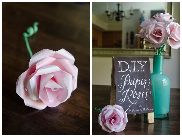 DIY Paper Flowers - Watercolor Paper Rose - How To Make A Paper Flower - Large Wedding Backdrop for Wall Decor - Easy Tissue Paper Flower Tutorial for Kids - Giant Projects for Photo Backdrops - Daisy, Roses, Bouquets, Centerpieces - Cricut Template and Step by Step Tutorial 