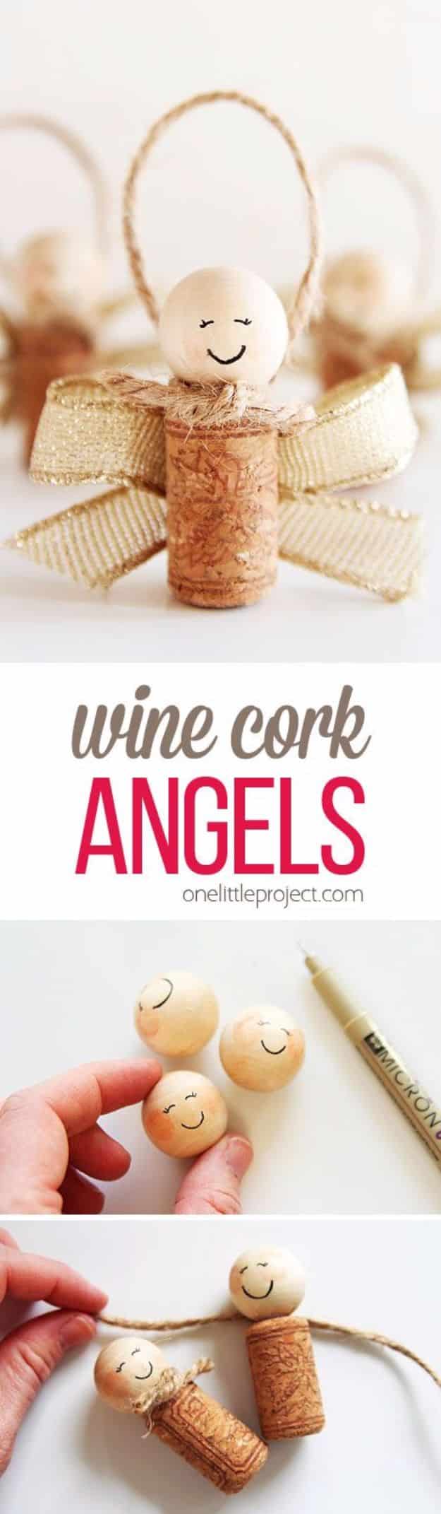 Wine Cork Crafts and Craft Ideas With Wine Corks - Wine Cork Angels - Cool Projects to Make With Old Wine Cork - Outdoor and Garden, Easy Wall Art, Fun DIY Gifts and Cheap Crafts for Adults, Kids and Teens 