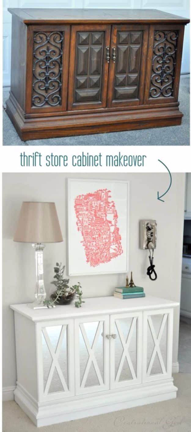 Best Furniture Hacks - $10 Cabinet Makeover - Easy DIY Furniture Makeover Ideas for Cheap Home Decor - IKEA Hack Tutorials, Dressers, Cribs, Storage, For Kids, Bedroom and Good Ideas for Bath - Anthropologie, Walmart, Kmart, Target http://diyjoy.com/best-furniture-hacks