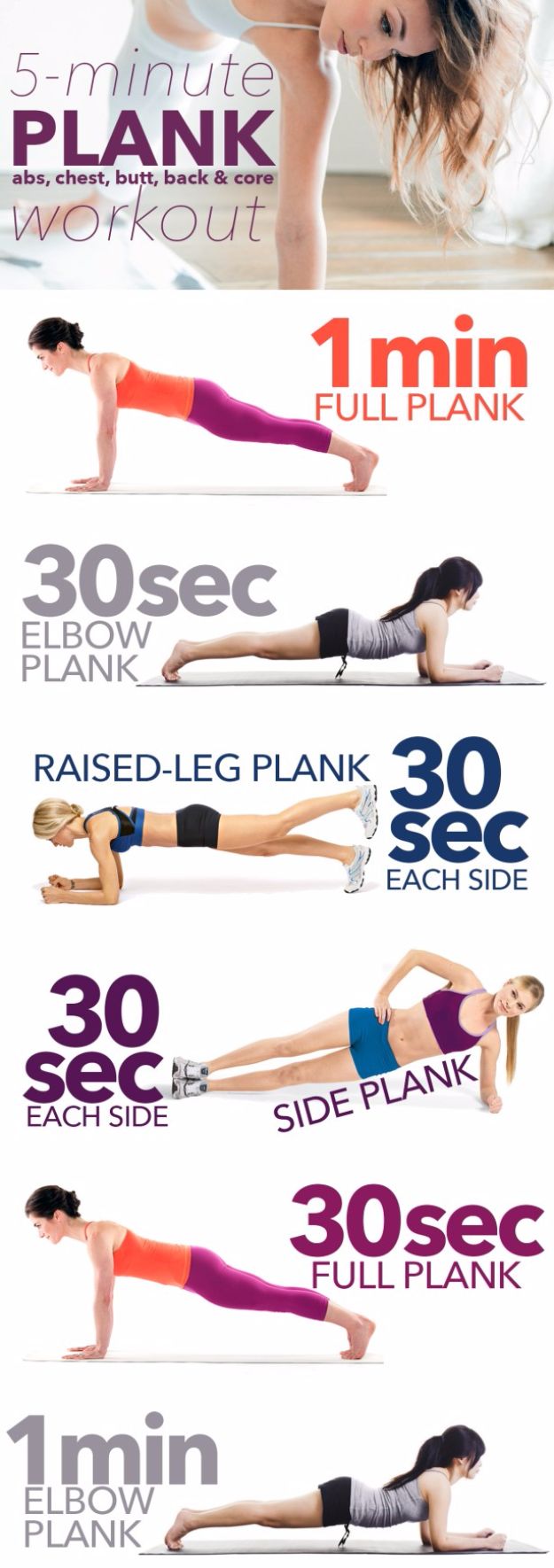 Best Exercises for 2018 - 5-minute “Almost-No-Work” Plank Workout - Easy At Home Exercises - Quick Exercise Tutorials to Try at Lunch Break - Ways To Get In Shape - Butt, Abs, Arms, Legs, Thighs, Tummy 