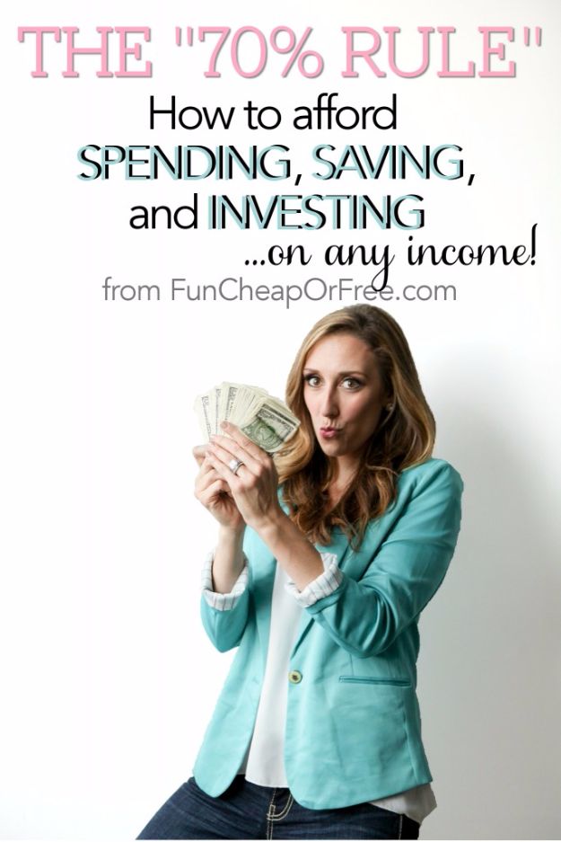Ways to Save Money in 2018 - Apply 70% Rule - Easy Money Saving Ideas and Tips for Budgeting - Cool Idea for Budget Planning and Smart Financial Advice for Beginners - Create Order, Organize and Save Cash As You Top New Years Resolution, Every Little Bit Helps You Save For That Next Vacation! http://diyjoy.com/ways-to-save-money