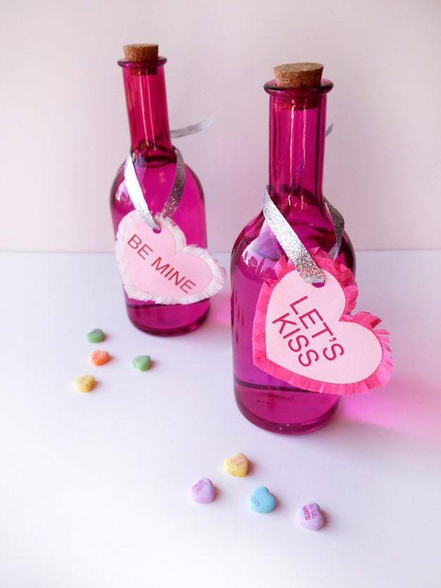 DIY Valentines Day Gifts for Him - Conversation Heart Vodka & Cupid’s Kiss - Cool and Easy Things To Make for Your Husband, Boyfriend, Fiance - Creative and Cheap Do It Yourself Projects to Give Your Man - Ideas Guys Love These Ideas for Car, Yard, Home and Garage - Make, Don't Buy Your Valentine 