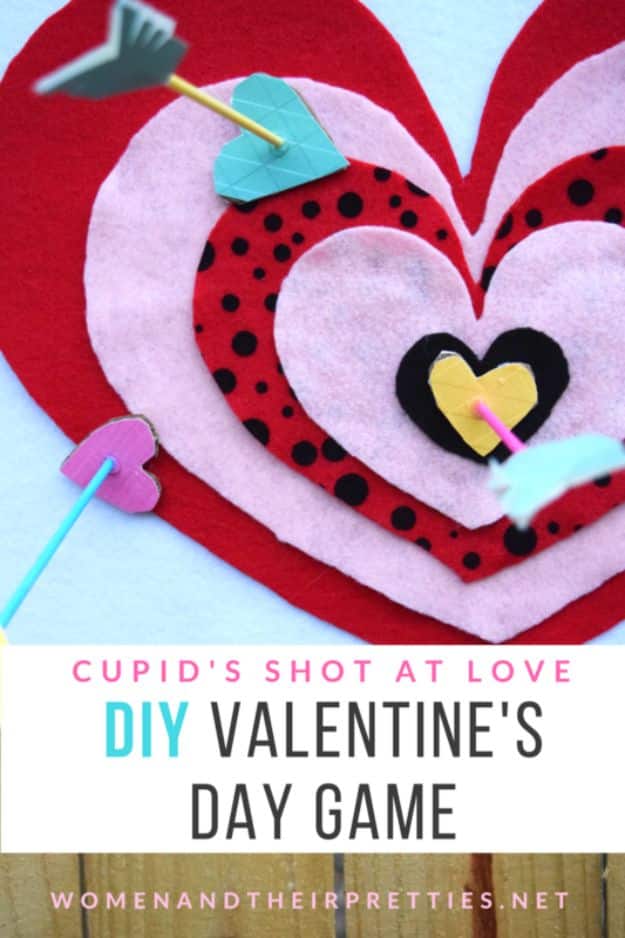 Cool Games To Make for Valentines Day - Cupid's Shot At Love - Cheap and Easy Crafts For Valentine Parties - Ideas for Kids and Adults to Play Bingo, Matching, Free Printables and Cute Game Projects With Hearts, Red and Pink Art Ideas - Adorable Fun for The Holiday Celebrations #valentine #valentinesday