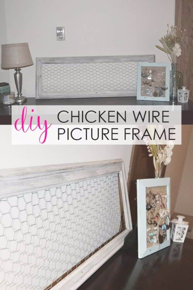 Best DIY Home Decor Crafts - DIY Chicken Wire Picture Frame - Easy Craft Ideas To Make From Dollar Store Items - Cheap Wall Art, Easy Do It Yourself Gifts, Modern Wall Art On A Budget, Tabletop and Centerpiece Tutorials - Cool But Affordable Room and Home Decor With Step by Step Tutorials #diyhomedecor