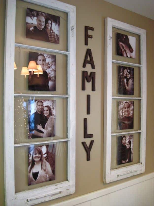 Best DIY Home Decor Crafts - DIY Family Photo Display - Easy Craft Ideas To Make From Dollar Store Items - Cheap Wall Art, Easy Do It Yourself Gifts, Modern Wall Art On A Budget, Tabletop and Centerpiece Tutorials - Cool But Affordable Room and Home Decor With Step by Step Tutorials #diyhomedecor