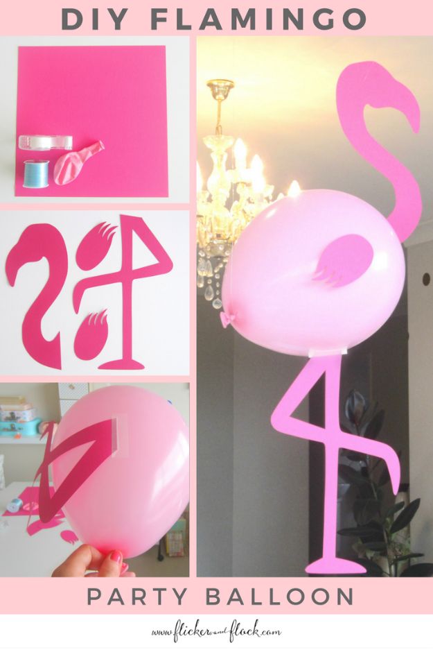Balloon Crafts - DIY Flamingo Party Balloon - Fun Balloon Craft Ideas, Wall Art Projects and Cute Ballon Decor - DIY Balloon Ideas for Toddlers, Preschool Kids, Teens and Adults - Cheap Crafts Made With Balloons - Pumpkins, Bowls, Marshmallow Shooters, Balls, Glow Stick, Hot Air, Stress Ball #crafts #parties #partydecor