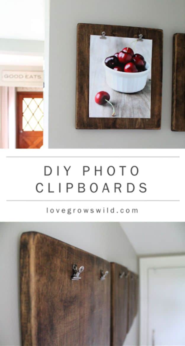 Best DIY Home Decor Crafts - DIY Photo Clipboards - Easy Craft Ideas To Make From Dollar Store Items - Cheap Wall Art, Easy Do It Yourself Gifts, Modern Wall Art On A Budget, Tabletop and Centerpiece Tutorials - Cool But Affordable Room and Home Decor With Step by Step Tutorials #diyhomedecor
