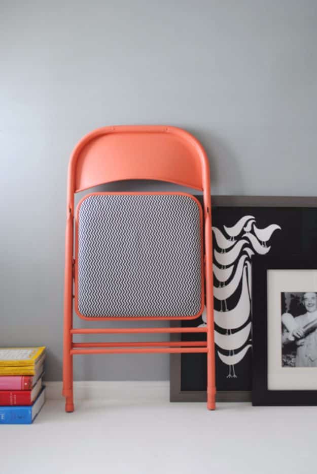 Best Furniture Hacks - Folding Chair Redo - Easy DIY Furniture Makeover Ideas for Cheap Home Decor - IKEA Hack Tutorials, Dressers, Cribs, Storage, For Kids, Bedroom and Good Ideas for Bath - Anthropologie, Walmart, Kmart, Target http://diyjoy.com/best-furniture-hacks