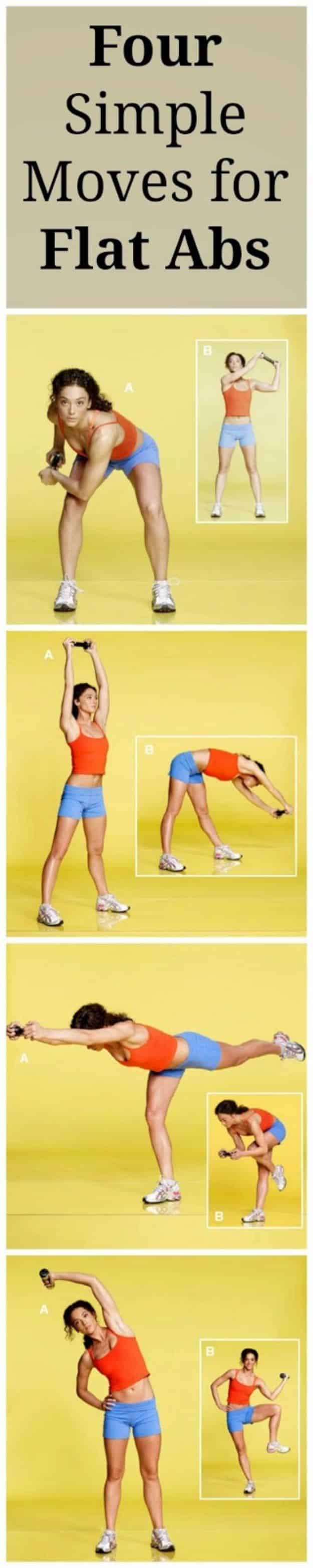 Best Exercises for 2018 - Four Simple Moves For Flat Abs - Easy At Home Exercises - Quick Exercise Tutorials to Try at Lunch Break - Ways To Get In Shape - Butt, Abs, Arms, Legs, Thighs, Tummy http://diyjoy.com/best-at-home-exercises-2018
