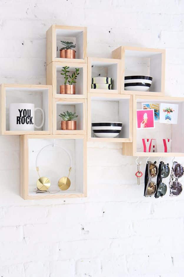 Best DIY Home Decor Crafts - Gorgeous Box Shelves - Easy Craft Ideas To Make From Dollar Store Items - Cheap Wall Art, Easy Do It Yourself Gifts, Modern Wall Art On A Budget, Tabletop and Centerpiece Tutorials - Cool But Affordable Room and Home Decor With Step by Step Tutorials #diyhomedecor