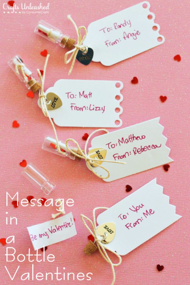 DIY Valentines Day Gifts for Him - Handmade Message in a Bottle Valentines - Cool and Easy Things To Make for Your Husband, Boyfriend, Fiance - Creative and Cheap Do It Yourself Projects to Give Your Man - Ideas Guys Love These Ideas for Car, Yard, Home and Garage - Make, Don't Buy Your Valentine 