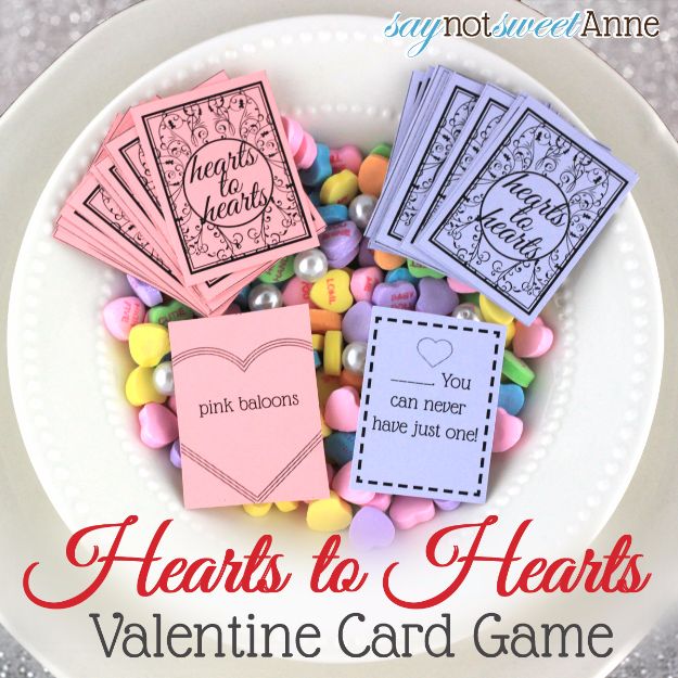 Cool Games To Make for Valentines Day - Hearts To Hearts Printable Card Game - Cheap and Easy Crafts For Valentine Parties - Ideas for Kids and Adults to Play Bingo, Matching, Free Printables and Cute Game Projects With Hearts, Red and Pink Art Ideas - Adorable Fun for The Holiday Celebrations #valentine #valentinesday