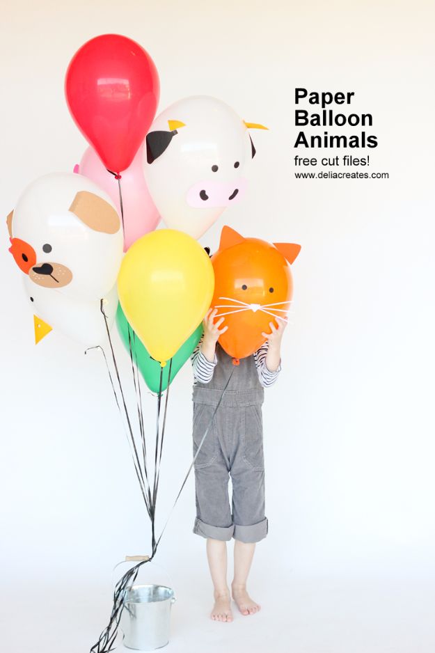 Balloon Crafts - Paper Balloon Animals - Fun Balloon Craft Ideas, Wall Art Projects and Cute Ballon Decor - DIY Balloon Ideas for Toddlers, Preschool Kids, Teens and Adults - Cheap Crafts Made With Balloons - Pumpkins, Bowls, Marshmallow Shooters, Balls, Glow Stick, Hot Air, Stress Ball #crafts #parties #partydecor
