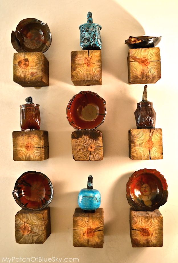 Best DIY Home Decor Crafts - Rustic Elegant Pottery Display Shelves - Easy Craft Ideas To Make From Dollar Store Items - Cheap Wall Art, Easy Do It Yourself Gifts, Modern Wall Art On A Budget, Tabletop and Centerpiece Tutorials - Cool But Affordable Room and Home Decor With Step by Step Tutorials #diyhomedecor