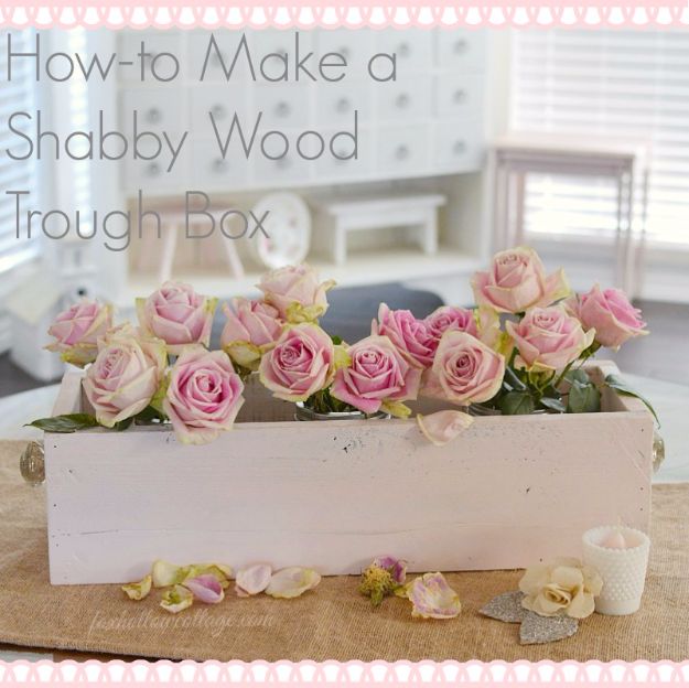 Best DIY Home Decor Crafts - Shabby Wood Trough Box - Easy Craft Ideas To Make From Dollar Store Items - Cheap Wall Art, Easy Do It Yourself Gifts, Modern Wall Art On A Budget, Tabletop and Centerpiece Tutorials - Cool But Affordable Room and Home Decor With Step by Step Tutorials #diyhomedecor