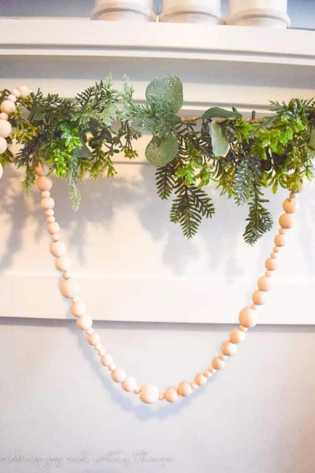 Best DIY Home Decor Crafts - Wood Bead Garland - Easy Craft Ideas To Make From Dollar Store Items - Cheap Wall Art, Easy Do It Yourself Gifts, Modern Wall Art On A Budget, Tabletop and Centerpiece Tutorials - Cool But Affordable Room and Home Decor With Step by Step Tutorials #diyhomedecor
