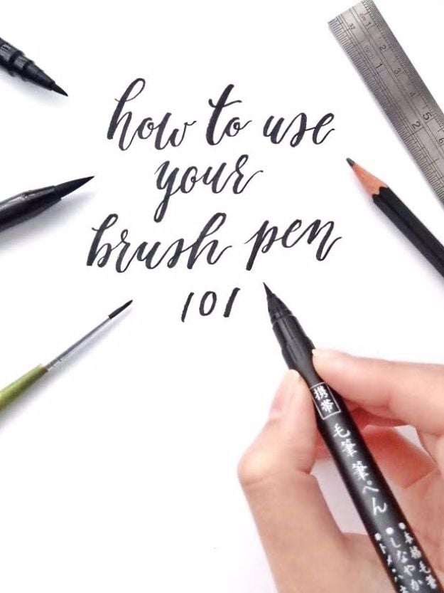 Brush Lettering Tutorials - Brush Lettering Tips + Practice - Simple and Fun Calligraphy Tutorial Videos - How To Paint the Alphabet in Calligraphy Handwriting with Pens, Watercolors, Adobe Illustrator and Sharpie 