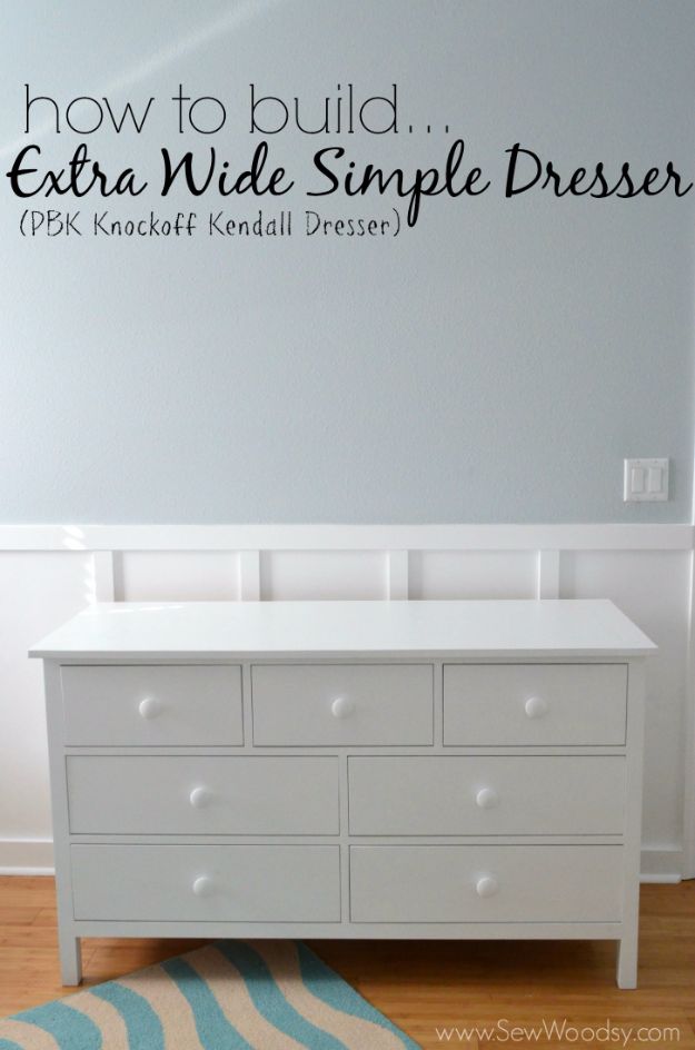 DIY Dressers - Build an Extra Wide Simple Dresser - Simple DIY Dresser Ideas - Easy Dresser Upgrades and Makeovers to Create Cool Bedroom Decor On A Budget- Do It Yourself Tutorials and Instructions for Decorating Cheap Furniture - Crafts for Women, Men and Teens http://diyjoy.com/diy-dresser-ideas