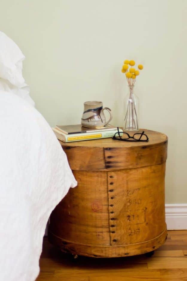 DIY Nightstands for the Bedroom - Cheesebox Nightstand - Easy Do It Yourself Bedside Tables and Furniture Project Ideas - Thrift Store Makeovers For Your Room and Bed Side Night Stand - Storage for Books and Remotes, Cute Shabby Chic and Vintage Decor - Step by Step Tutorials and Instructions http://diyjoy.com/diy-nightstands-bedroom