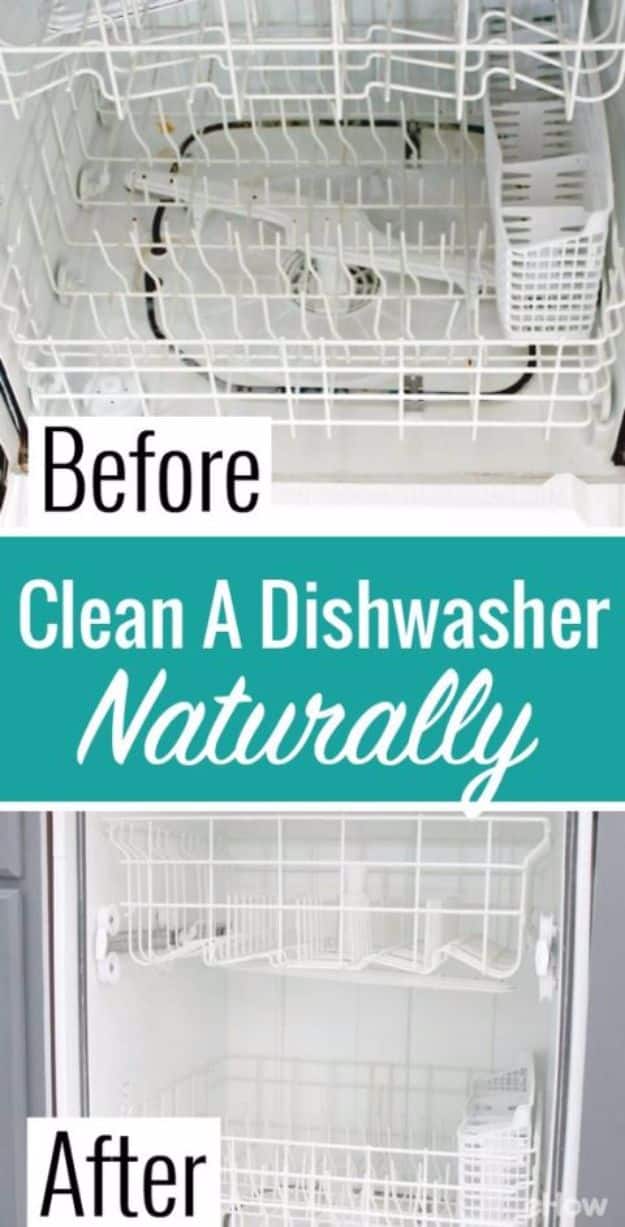 Best Spring Cleaning Ideas - Clean Inside a Dishwasher - Easy Cleaning Tips For Home - DIY Cleaning Hacks and Product Recipes - Tips and Tricks for Cleaning the Bathroom, Kitchen, Floors and Countertops - Cheap Solutions for A Clean House #springcleaning