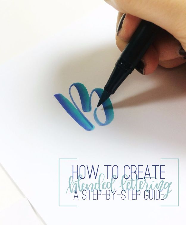 Brush Lettering Tutorials - Create Blended Lettering - Simple and Fun Calligraphy Tutorial Videos - How To Paint the Alphabet in Calligraphy Handwriting with Pens, Watercolors, Adobe Illustrator and Sharpie 