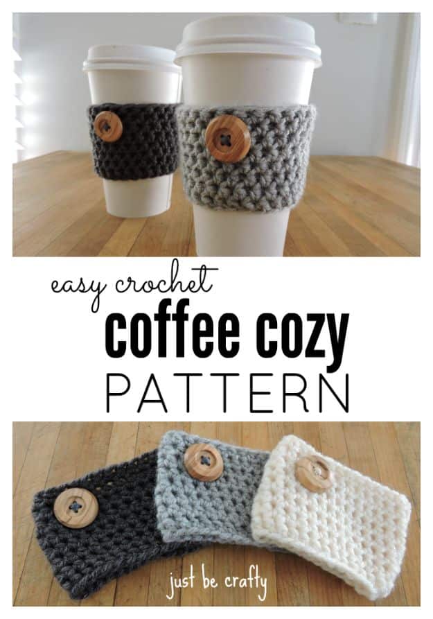 DIY Ideas for The Coffee Lover - Crochet Coffee Cozy Pattern - Easy and Cool Gift Ideas for People Who Love Coffee Drinks - Coaster, Cups and Mugs, Tumblers, Canisters and Do It Yourself Gift Ideas - Gift Jars and Baskets, Fun Presents to Make for Mom, Dad and Friends http://diyjoy.com/diy-ideas-coffee-lover