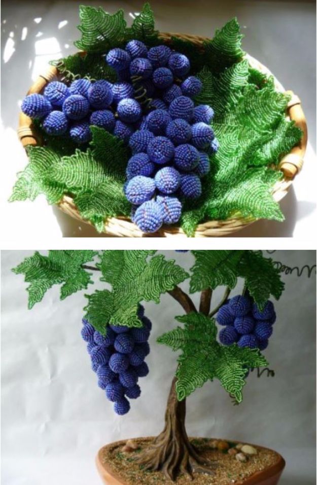 DIY Ideas With Beads - DIY Beautiful Beaded Grape Vine - Cool Crafts and Do It Yourself Ideas Made With Beads - Outdoor Windchimes, Indoor Wall Art, Cute and Easy DIY Gifts - Fun Projects for Kids, Adults and Teens - Bead Project Tutorials With Step by Step Instructions - Best Crafts To Make and Sell on Etsy 