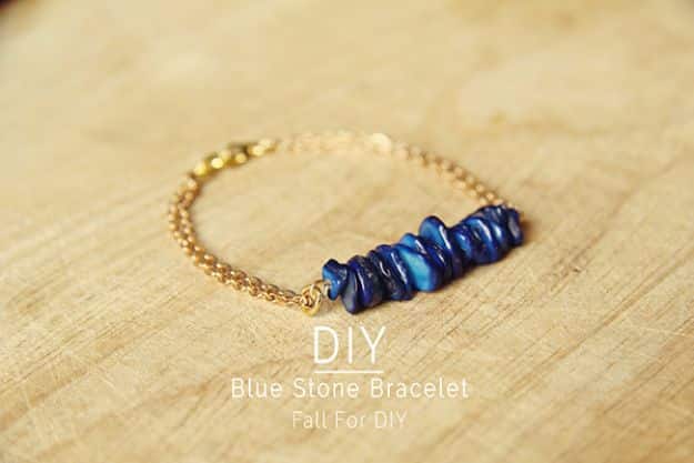 DIY Fashion for Spring - DIY Blue Stone Bracelet - Easy Homemade Clothing Tutorials and Things To Make To Wear - Cute Patterns and Projects for Women to Make, T-Shirts, Skirts, Dresses, Shorts and Ideas for Jeans and Pants - Tops, Tanks and Tees With Free Tutorial Ideas and Instructions http://diyjoy.com/fashion-for-spring