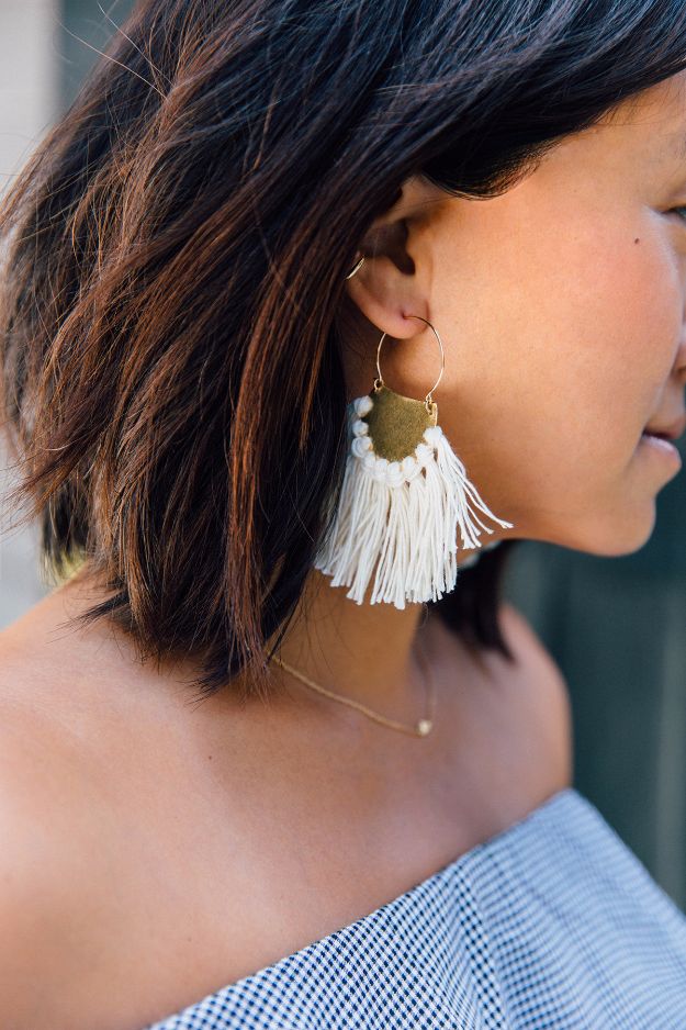 DIY Fashion for Spring - DIY Brass Fringe Earrings - Easy Homemade Clothing Tutorials and Things To Make To Wear - Cute Patterns and Projects for Women to Make, T-Shirts, Skirts, Dresses, Shorts and Ideas for Jeans and Pants - Tops, Tanks and Tees With Free Tutorial Ideas and Instructions http://diyjoy.com/fashion-for-spring