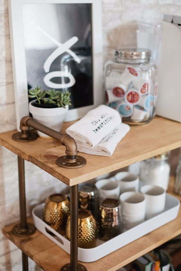 DIY Ideas for The Coffee Lover - DIY Coffee Carts and Stations - Easy and Cool Gift Ideas for People Who Love Coffee Drinks - Coaster, Cups and Mugs, Tumblers, Canisters and Do It Yourself Gift Ideas - Gift Jars and Baskets, Fun Presents to Make for Mom, Dad and Friends http://diyjoy.com/diy-ideas-coffee-lover