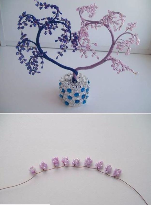 DIY Ideas With Beads - DIY Heart Shaped Beaded Decorative Tree - Cool Crafts and Do It Yourself Ideas Made With Beads - Outdoor Windchimes, Indoor Wall Art, Cute and Easy DIY Gifts - Fun Projects for Kids, Adults and Teens - Bead Project Tutorials With Step by Step Instructions - Best Crafts To Make and Sell on Etsy 