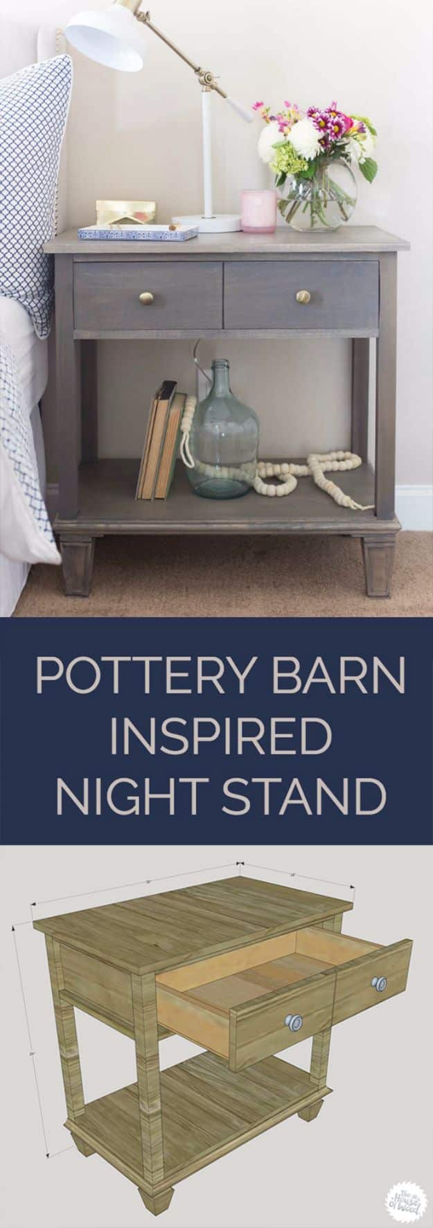 DIY Nightstands for the Bedroom - DIY Pottery Barn Inspired Nightstand - Easy Do It Yourself Bedside Tables and Furniture Project Ideas - Thrift Store Makeovers For Your Room and Bed Side Night Stand - Storage for Books and Remotes, Cute Shabby Chic and Vintage Decor - Step by Step Tutorials and Instructions http://diyjoy.com/diy-nightstands-bedroom