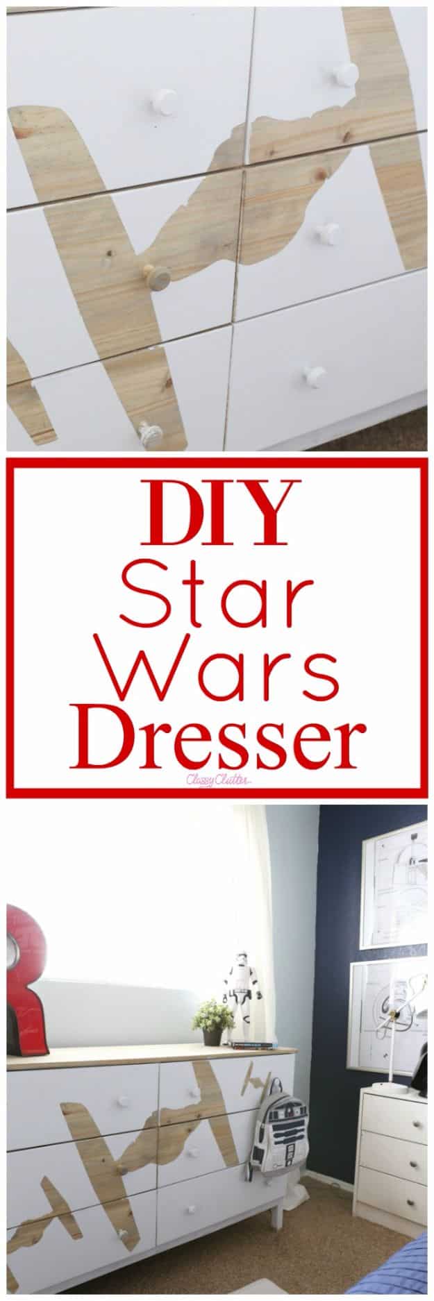 DIY Dressers - DIY Star Wars Dresser - Simple DIY Dresser Ideas - Easy Dresser Upgrades and Makeovers to Create Cool Bedroom Decor On A Budget- Do It Yourself Tutorials and Instructions for Decorating Cheap Furniture - Crafts for Women, Men and Teens http://diyjoy.com/diy-dresser-ideas