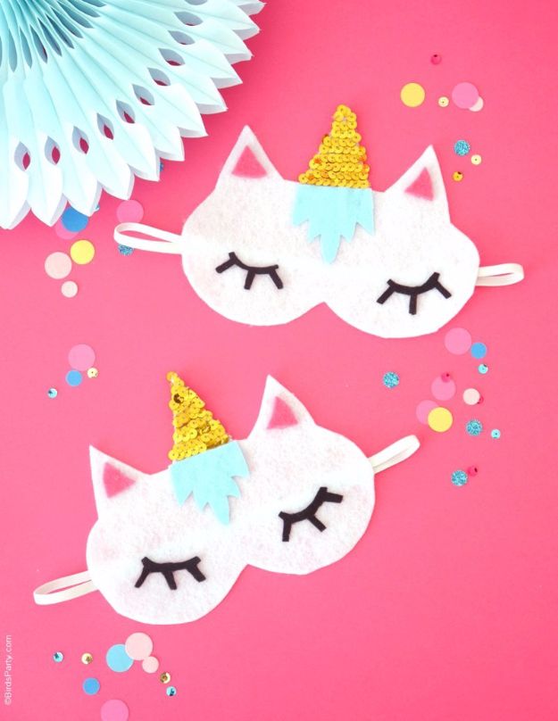 DIY Sleep Masks - DIY Unicorn Sleeping Masks - Cute and Easy Ideas for Making a Homemade Sleep Mask - Best DIY Gift Ideas for Her - Cool Crafts To Make and Sell On Etsy - Creative Presents for Girls, Women and Teens - Do It Yourself Sleeping With Words, Accents and Fun Accessories for Relaxing   #diy #diygifts