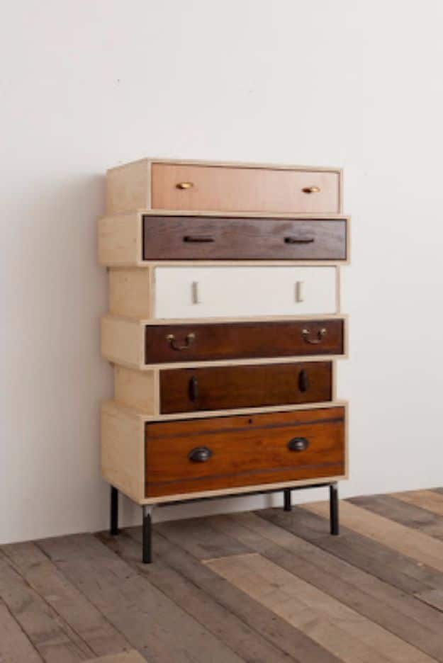 DIY Dressers - Dresser With Drawers - Simple DIY Dresser Ideas - Easy Dresser Upgrades and Makeovers to Create Cool Bedroom Decor On A Budget- Do It Yourself Tutorials and Instructions for Decorating Cheap Furniture - Crafts for Women, Men and Teens http://diyjoy.com/diy-dresser-ideas