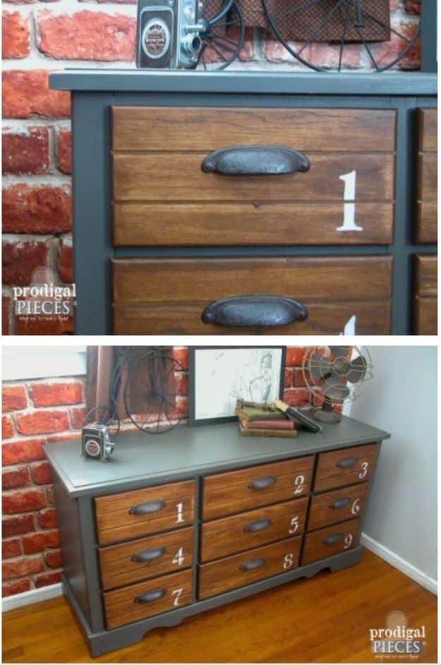 DIY Dressers - Dresser With Vintage Look - Simple DIY Dresser Ideas - Easy Dresser Upgrades and Makeovers to Create Cool Bedroom Decor On A Budget- Do It Yourself Tutorials and Instructions for Decorating Cheap Furniture - Crafts for Women, Men and Teens http://diyjoy.com/diy-dresser-ideas