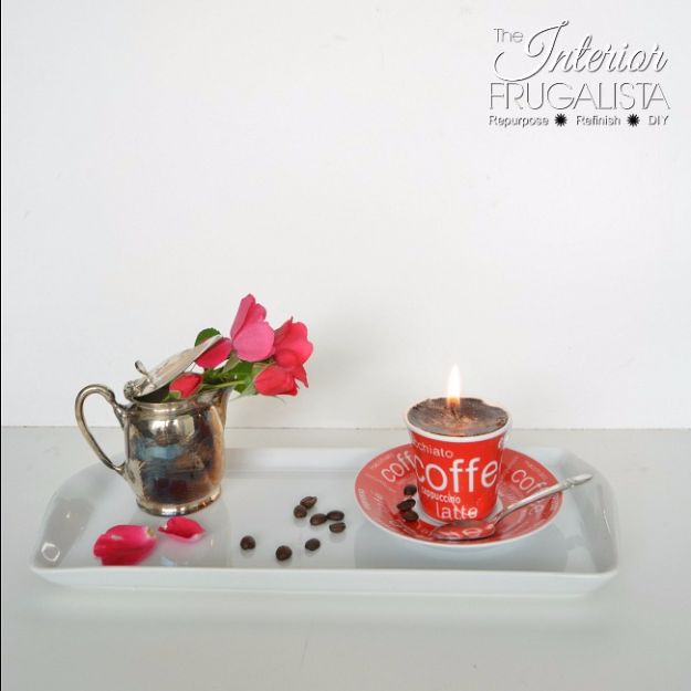 DIY Ideas for The Coffee Lover - Easy Handmade Demitasse Espresso Candle - Easy and Cool Gift Ideas for People Who Love Coffee Drinks - Coaster, Cups and Mugs, Tumblers, Canisters and Do It Yourself Gift Ideas - Gift Jars and Baskets, Fun Presents to Make for Mom, Dad and Friends http://diyjoy.com/diy-ideas-coffee-lover