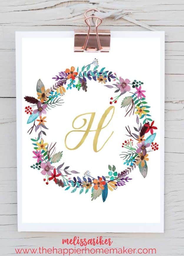 Best Free Printables for Crafts - Free Printable Monogram Art - Quotes, Templates, Paper Projects and Cards, DIY Gifts Cards, Stickers and Wall Art You Can Print At Home - Use These Fun Do It Yourself Template and Craft Ideas 