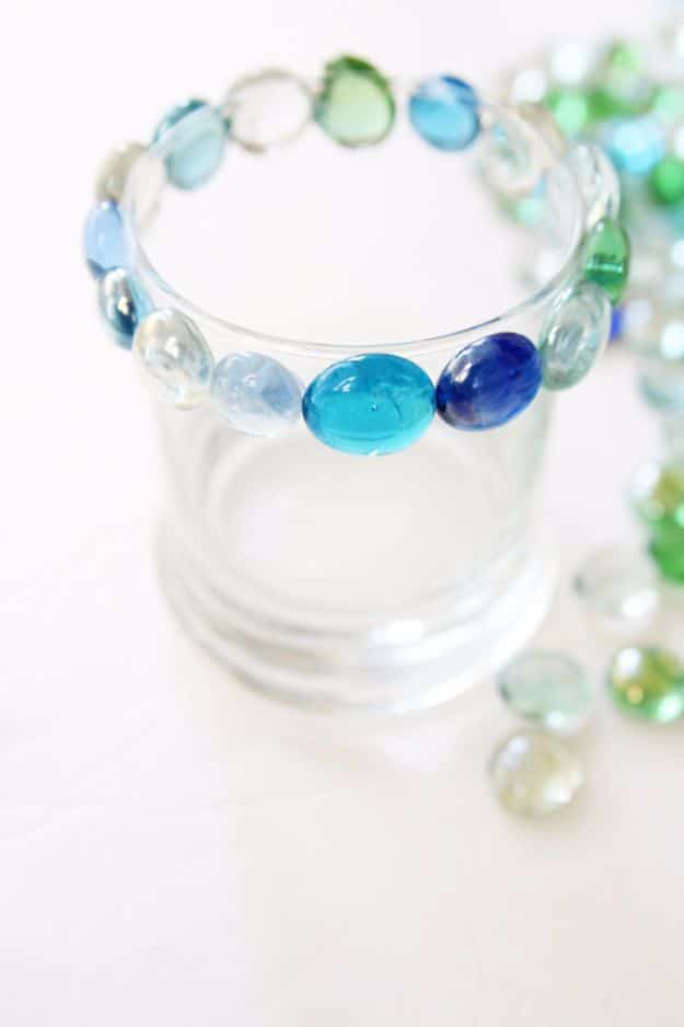 DIY Ideas With Beads - Glass Bead Candle Holder From A Dollar Store - Cool Crafts and Do It Yourself Ideas Made With Beads - Outdoor Windchimes, Indoor Wall Art, Cute and Easy DIY Gifts - Fun Projects for Kids, Adults and Teens - Bead Project Tutorials With Step by Step Instructions - Best Crafts To Make and Sell on Etsy 