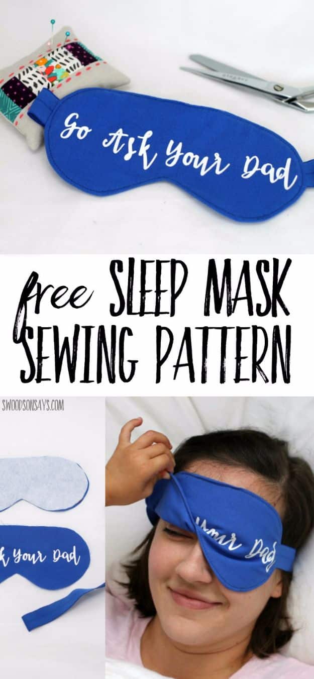 DIY Sleep Masks - Go Ask Your Dad Sleep Mask - Cute and Easy Ideas for Making a Homemade Sleep Mask - Best DIY Gift Ideas for Her - Cool Crafts To Make and Sell On Etsy - Creative Presents for Girls, Women and Teens - Do It Yourself Sleeping With Words, Accents and Fun Accessories for Relaxing   #diy #diygifts