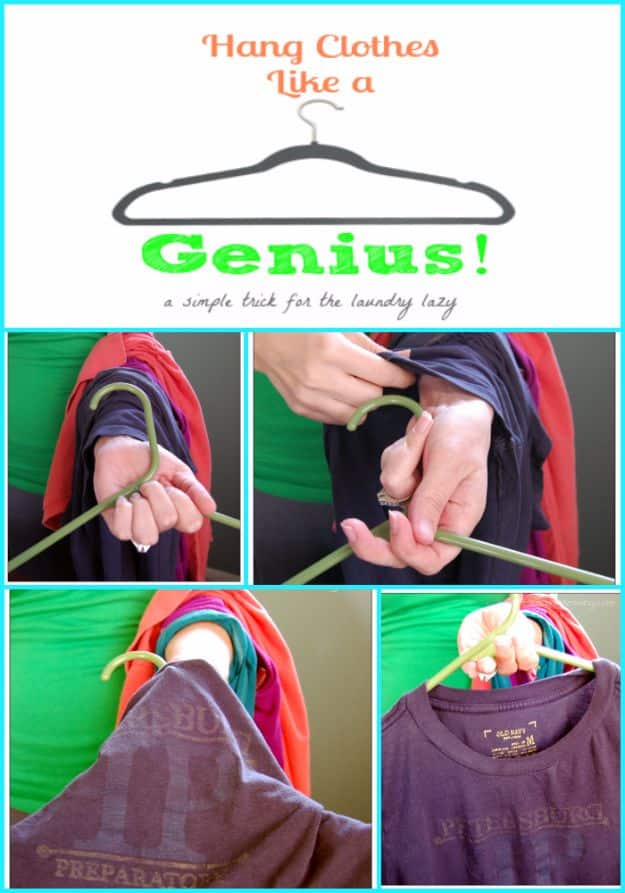 Clothes Hacks - Hang Clothes Like A Genius - DIY Fashion Ideas For Women and For Every Girl - Easy No Sew Hacks for Men's Shirts - Washing Machines Tips For Teens - How To Make Jeans For Fat People - Storage Tips and Videos for Room Decor http://diyjoy.com/diy-clothes-hacks