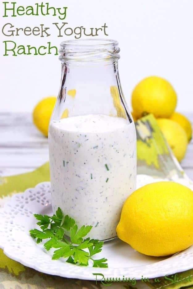 Salad Dressing Recipes - Healthy Greek Yogurt Ranch Dressing - Healthy, Low Calorie and Easy Recipes for Creamy Homeade Dressings - How To Make Vinaigrette, Mango, Greek, Paleo, Balsamic, Ranch, and Italian Copycat Dressings 