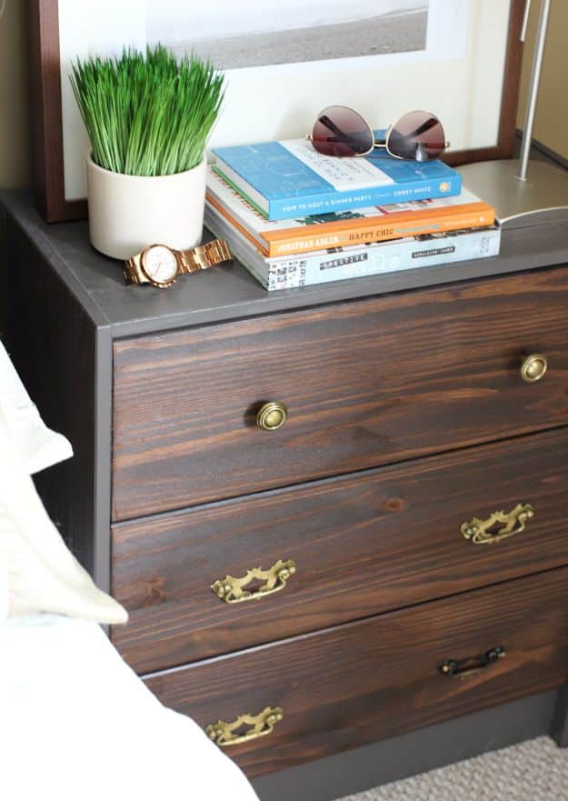 DIY Nightstands for the Bedroom - Ikea Rast Nightstand Hack - Easy Do It Yourself Bedside Tables and Furniture Project Ideas - Thrift Store Makeovers For Your Room and Bed Side Night Stand - Storage for Books and Remotes, Cute Shabby Chic and Vintage Decor - Step by Step Tutorials and Instructions http://diyjoy.com/diy-nightstands-bedroom